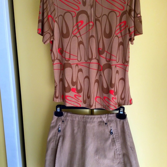 2 pieces! Jamie Sadock vintage short sleeve  golf/pickleball top(s)  & Skort (4) - Picture 1 of 4